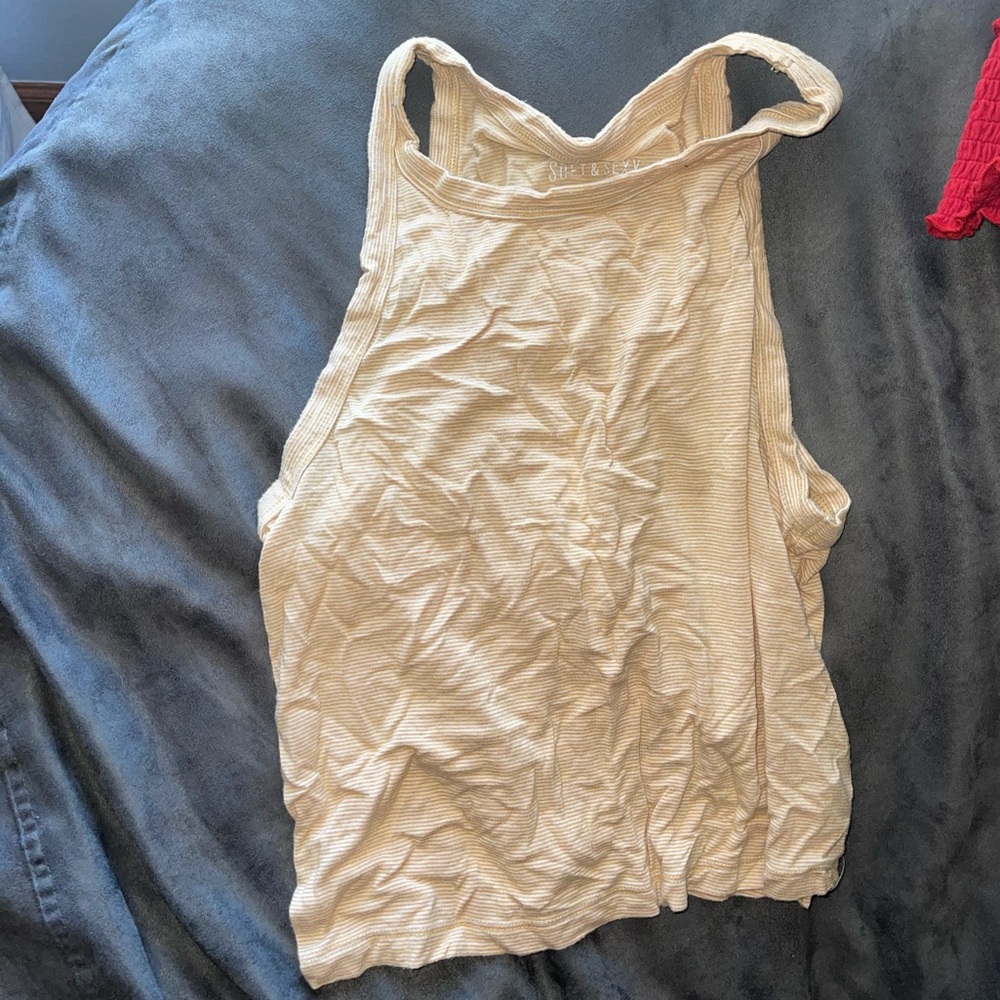 Yellow& white top